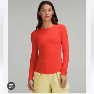 Lululemon Hold Tight Long Sleeve- Solar Orange